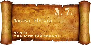 Machka Tícia névjegykártya